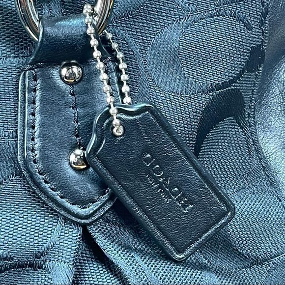 Coach Colette Carry All Black Canvas Leather Shoulder Bag 3 Compartments - Picture 14 of 16